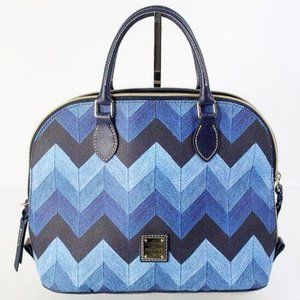 Like New-Sp.Ed. Dooney & Bourke Blue Chevron Leather Dome Satchel